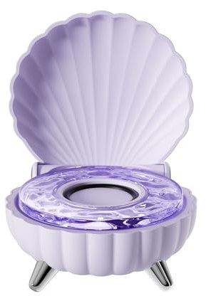 Bewinner Mini Haut-Parleur Bluetooth Design Unique Coquillage Stéréo Mignon avec Veilleuse Ambiante pour Décoration Chambre Enfant