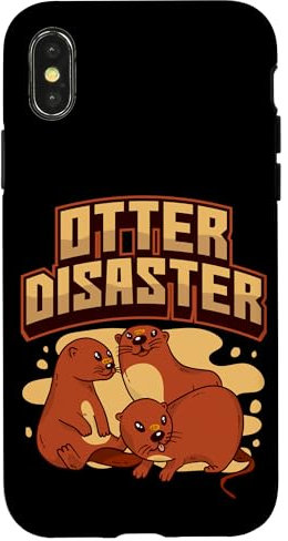 Hülle für iPhone X/XS Otter-Katastrophe, lustiges Geschenk für Otter-Liebhaber, niedliche Säugetiere
