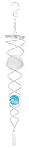 LUKDUNG Crystal Twister Klar, Windspirale, Vogelabwehr Reflektierende Windrad, Dekoration Garten für Protect Garten Hof Balkon, Abmessung: 5x42cm