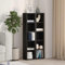 CD Storage Tower Rack Set of 2, Media Storage Cabinet CD Shelf Black Oak 21x16x93.5 cm Engineered Wood