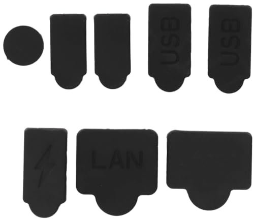 MultiAccesorios Tapones Antipolvo para PS5, Kit de Silicona para Puertos USB, HDMI, Tipo-C y LAN, Compatible con PS5 Digital y Disc Edition, Negro