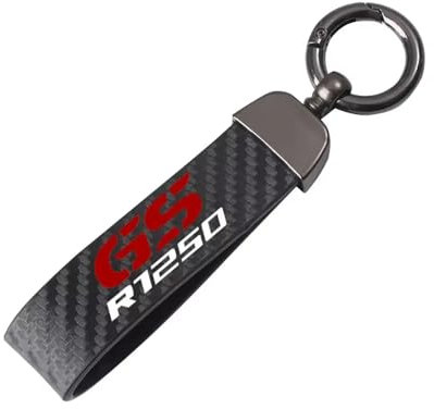 Moto Cuir Fibre de carbone Porte-clés pour BMW R1250GS R1250 Adventure R1200 GS LC Accessoires de moto,Black-A