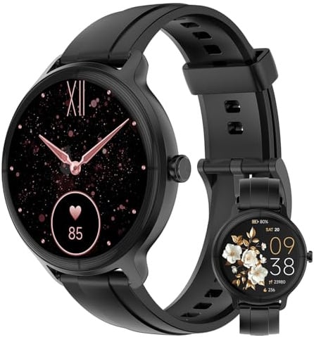 PROTKPETS Smartwatches für Frauen und Männer 1,27 HD Fitness-Tracker mit Herzfrequenz-/Schlaf-/Schritt-/SpO2-Monitor, IP68 wasserdichte Uhr für Android und iOS