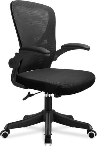 EOXCIIU Bürostuhl Ergonomisch, Schreibtischstuhl mit Armlehnen, Drehbarer Sockel, 10cm Höhenverstellbarer Office Chair, Weich und Atmungsaktiv, für Zuhause, Konferenzempfang, Studio