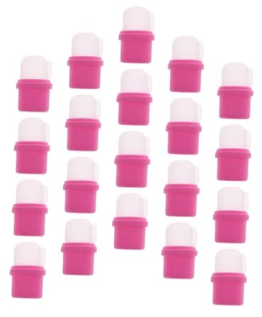 Tragbarer Nagelentferner Soak Off Kappen für Selbstgemacht Nutzung | Silikon und Kunststoff, Rosa Ausführung, Wiederverwendbar und Angenehm zu Tragen, 20 Stück