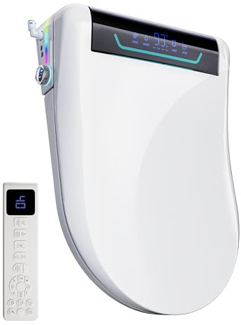 Toilette Japonaise Intelligent avec Bidet, Cuvette Japonaise Abattant WC Chauffant avec Couvercle Automatique, Bidet Électronique avec Eau Chaude et Séchoir, Abattant de Toilettes avec Télécommande