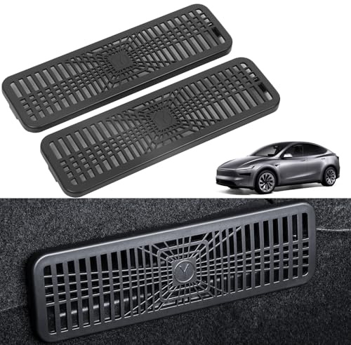 2 Stück Auto Air Vent Schutz Abdeckung aus ABS - Schutzabdeckung für die Luftaufnahme Unter dem Sitz - Verhindert Fremdkörper im Klimasystem - Kompatibel mit Tesla Model Y Juniper 2025 2026