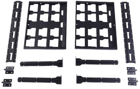 Luocute Tool Box Racking Kit, Upgraded Replacement for Packout Storage System with 2 Shelves and 23.6 Inch E Rails, for Work Van Truck Trailer Garage Workshop