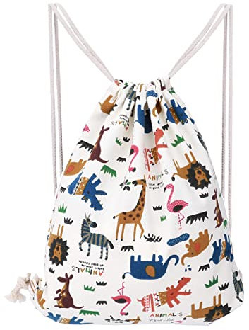 Abaría - Mochila Tela con Cuerdas Bolsas Infantil Mujer niña
