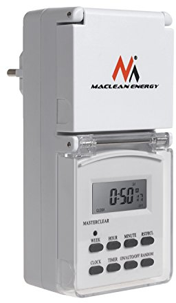 Maclean MCE08G Digital Zeitschaltuhr für Außenbereich mit 10 Programmen
