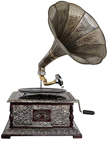aubaho Gramophone avec pavillon pour Disque 78 Tours Style Antique (e)