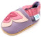 Dotty Fish Krabbelschuhe aus Leder – rutschfeste, weiche Sohle, Barfußgefühl, Lauflernschuhe & Babyschuhe für Mädchen. Lila Schmetterling. 3-4 Jahre (27 EU)