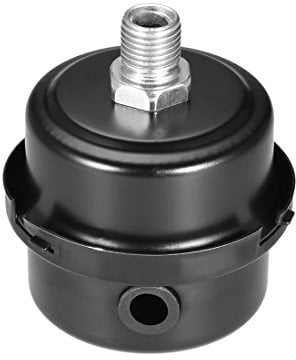 Sourcingmap Metal Air Compressor Filter Silencer, 1/4 BSP 12.5mm Thread, 2.76 Height, 2.44 Diameter
