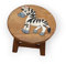 Handgefertigter Kinder Hocker mit bunten Motiven - Massivholz Stuhl doppelt verstrebt (Zebra)