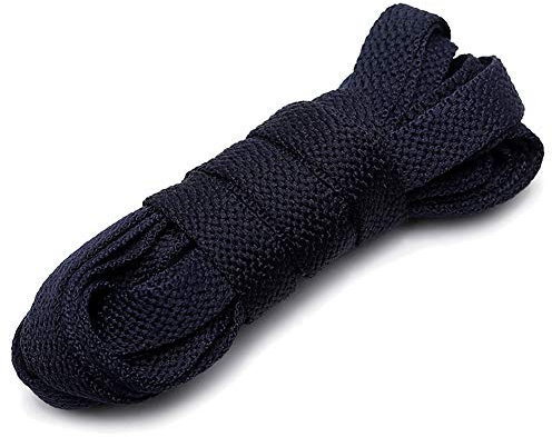 ANUFER Piatto 9mm Largo Colorato Lungo Lacci delle Scarpe per Scarpe Sportive Stivali P11 Blu Marino 130cm