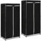 vidaXL 2X Kleiderschrank mit Reißverschlüssen Faltschrank Stoffschrank Campingschrank Garderobe Schrank Regal Garderobenschrank Schwarz 75x50x160cm