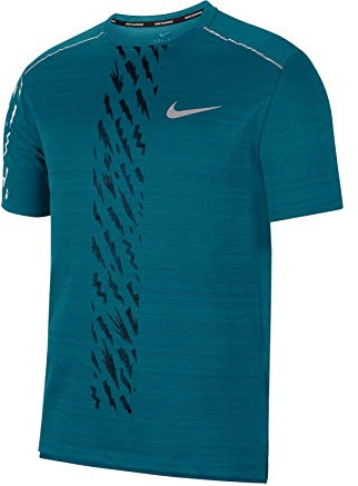 Nike Dri-Fit Miler T-Shirt - Bright Spruce/Black/(Reflective Silver), Small