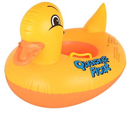 ikonka, Baby Schwimmring Ente 63 x 45 x 36 cm, Sitzring, Baby Wasserreifen, Badereifen für Kleinkinder, Schwimmhilfe, Badespielzeug für Kinder