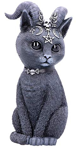 Nemesis Now Große Pawzuph Horned Okkulte Katze Figur, Schwarz, 26,5 cm