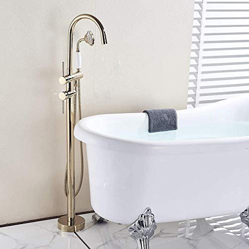 Huin Systèmes de douche LED cascade baignoire robinet de baignoire sur pied robinet de baignoire mitigeur avec douche à main robinet de salle de bain