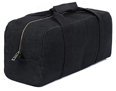 Heavy Duty Waxed Canvas Multi-Purpose Waterpoof Tool Organizer Bags, Portable Carry On Pouch (Black)