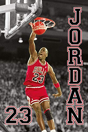 Close Up Michael Jordan - NBA Poster (23 Slam Dunk) (GröÃþe: 61cm x 91,5cm) - Basketballspieler Plakat Dunking