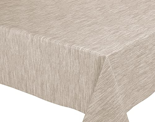BEAUTEX Wachstuchtischdecke beige rund 100 abwischbar fleckenabweisend