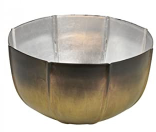 Lambert Windlicht Eisen Bronze-Silber, H 8,5 cm D 13 cm