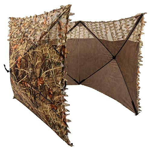NITEHAWK Camo Hunting/Shooting Blind Screen Net Hide With Clear View Top, Pop Out Frame 145cm x 145cm