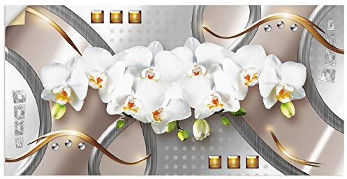 ARTland Wanddeko Wandtattoo selbstklebende Vinylfolie 60x30 cm Pflanzen- & Blumen Blumen Orchidee S6AP