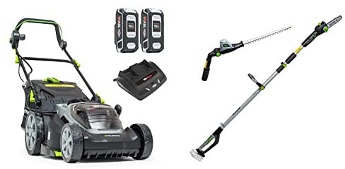 Murray 2x18V (36V) Lithium-Ion 37cm Cordless Lawn Mower IQ18WM37 + Murray IQ18PSH 18V Li-Ion Cordless 20cm Pole Saw & 41cm Hedge Trimmer 2-in-1