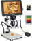 7-inch LCD Digital Microscope, Leipan1200X 16MP Coin Magnification,1080P HD Video Microscope for Adult, Wired Remote, Compatible with Windows/Mac OS, Includes 32GB SD Card,12 Slides Kits