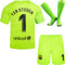 NIHMEX Barcelona TER Stegen Kinder Torwart Trikot Fußball #1, Neu Saison, Shorts Socken Torwarttrikot (Grün,30)