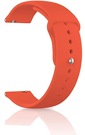 CeiBand Armband für 22MM 20MM Weiche Silikon Armbänder Sport Ersatz Uhrenarmband, Kautschuk Armband mit Edelstahlschnalle für Herren und Damen - Orange