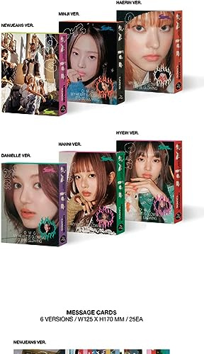 NewJeans OMG 1st Singile Album Message Card Version CD+Photobook+Message Card+Lyrics book+Photocard+Sticker+Tracking (6 Version SET)
