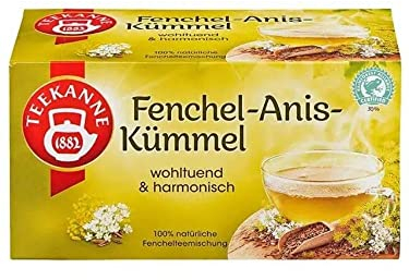 Teekanne Fenchel-Anis-Kümmeltee 60g, 20 Beutel Aromatischer Tee Natürlish Kräutertee 1 Packung