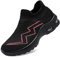 LARNMERN Chaussures de Sécurité Femmes À Enfiler Legere Basket de Sécurité Confort Protection Embout Acier Coussin d'aire Chaussures de Travail Respirante (Rose Noir,40EU)