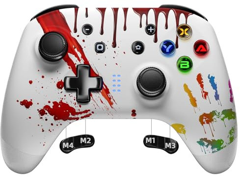 EasySMX Manettes Switch, 9124 Manette Switch Pro sans Fil Bluetooth avec Boutons Programmables pour Switch Lite OLED Steam, Manette PC Filaire, Manette pour Téléphones Android iOS iPhone iPad, Paume