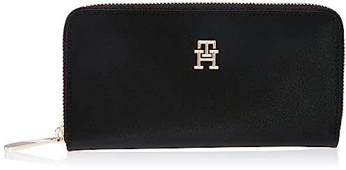 Tommy Hilfiger Portefeuille Femme Poppy Large Fentes pour Cartes, Noir (Black), Taille Unique