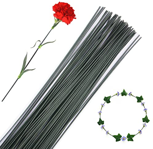 RUCUDIM 50 unidades de alambre para floristería, alambre de flores, alambre de alambre floral, alambre de tallo de flores, varillas de alambre para manualidades para arreglos florales DIY ramo