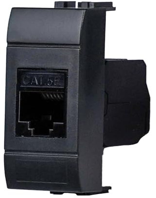 FANTON 23700-32 Prise de données RJ45 UTP 180° cat.5e sertissage sans outil avec adaptateur pour plaques et supports BTICINO LIVING LIGHT/INTERNATIONAL
