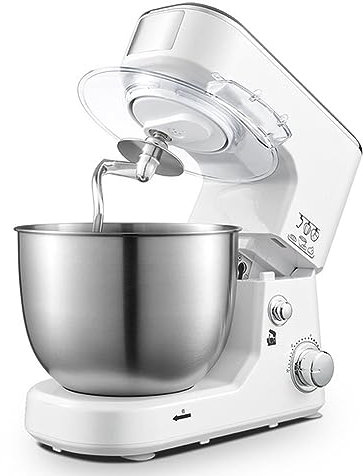 Küchenmaschine Rührmaschine Knetmaschine Mit 5 L Edelstahl-Rührschüssel Teigknetmaschine 6 Gänge Stufenlos Variabel Teigmaschine Mit Teighaken, Drahtpeitsche & K-Beater Für Hausmannskost Backen 1000W