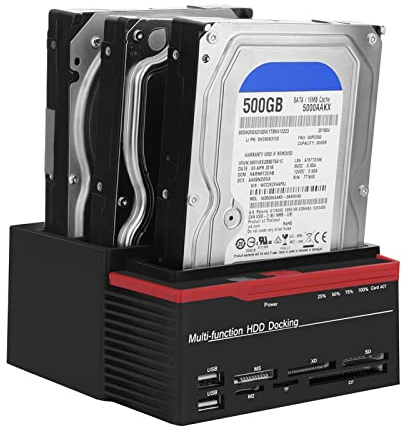 Gugxiom Dual-Bay-USB-3.0-IDE-Dockingstation, 2,5-Zoll-3,5-Zoll-Festplattenleser, 6 TB-Unterstützung, Offline-Klonen (EU-Stecker)