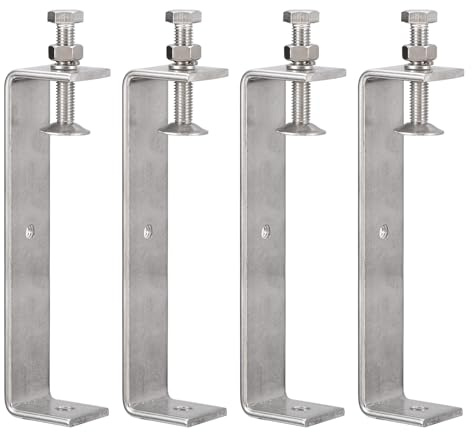 Awclub 4er-Pack 304 Edelstahl C-Klemmen mit 130mm/5,12 stabiler breiter Backenöffnung Tiger-Klemme für Holzbearbeitung, Schweißen, Konstruktion, Haushalt, Halterung