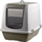 Large Ventilated Cat Litter Box Closed Toilet With Clear Door Flap
