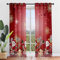 Hiseng Weihnachten Voile Vorhänge mit Ösen Durchsichtig Halbtransparent Ösenvorhang für Fenster Wohnzimmer Schlafzimmer Elegant Rot Transparent Gardine 2er Set (107x244cm,Leuchtenden)