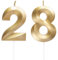 Geburtstagskerzen Zahlen 28/82, Gold Geburtstag Kerzen, Zahlenförmige Kerze, 3D Tortendeko, kuchen Dekoration für Geburtstag Party, Hochzeiten, Firmenfeiern, Jubiläen, Birthday Candle Nummer 28/82