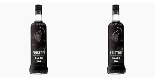 ERISTOFF Black Wild Berry Premium Vodka Spirit Drink, Vodka con Sabor a Frambuesa y Grosella Negra, 18% Vol, 70cL / 700mL (Paquete de 2)