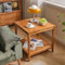 GHBXJX Quadratisch Couchtisch Massivholz Couch Beistelltisch mit Stauraum, Stubentisch Holztisch Wohnzimmer Tisch, Modern Wohnzimmertisch Klein Coffee Table, Gummiholz, 50x50x60 cm,Kirsche