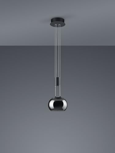 lightling Harrison LED Pendelleuchte, Ø 18 cm, Switch Dimmer, höhenverstellbar: 95-150 cm, Switch Dimmer, Schwarz matt, 8 Watt